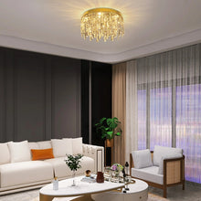 Load image into Gallery viewer, LED Crystal Chandelier Ceiling Light Pendant Light Gold 40/50cm 3 Color Lights
