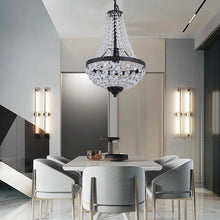 Load image into Gallery viewer, Crystal Chandelier Ceiling Light Pendant Light Gold/Black Height Adjustable E27
