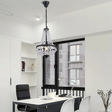 Load image into Gallery viewer, Crystal Chandelier Ceiling Light Pendant Light Gold/Black Height Adjustable E27
