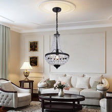 Load image into Gallery viewer, Crystal Chandelier Ceiling Light Pendant Light Gold/Black Height Adjustable E27

