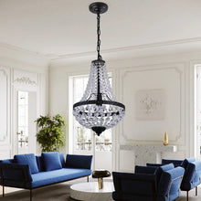 Load image into Gallery viewer, Crystal Chandelier Ceiling Light Pendant Light Gold/Black Height Adjustable E27
