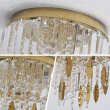 Load image into Gallery viewer, Crystal LED Ceiling Light Gold Chandelier 3 Color Lights 30x24cm

