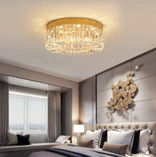 Load image into Gallery viewer, LED Ceiling Light Crystal Gold Chandelier Pendant Light 3 Color Lights 40/50cm
