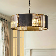 Load image into Gallery viewer, Crystal Chandelier Black Ceiling Pendant Lighting 5 x E12
