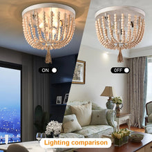 Load image into Gallery viewer, Boho Beaded White Chandelier Ceiling Light Stairway Lamp E26
