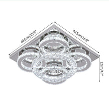 Load image into Gallery viewer, Crystal Chandelier LED Ceiling Light Silver Dimmable 5 Lights with Remote Control 40.5cm
