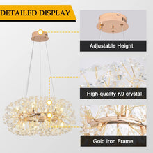 Load image into Gallery viewer, Modern Chandelier LED Pendant Light Crystal Ceiling Light Gold
