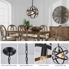 Load image into Gallery viewer, Black Industrial Ceiling Pendant Light 1Way 30cm Metal E27
