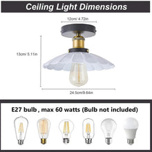 Load image into Gallery viewer, 2Pack Ceiling Light Flush Mount E27 Lamp White Scalloped Shade Modern
