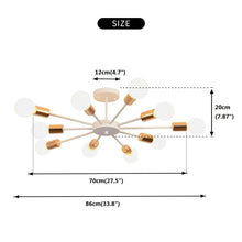 Load image into Gallery viewer, Modern Chandelier 10Lights Semi Flush Mount Ceiling Light White/Black 70cm
