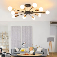 Load image into Gallery viewer, Modern Chandelier 10Lights Semi Flush Mount Ceiling Light White/Black 70cm
