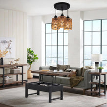Load image into Gallery viewer, Pendant Chandelier Boho 3 Light Ceiling Light E27 Adjustable Black and Brown
