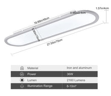 Load image into Gallery viewer, LED Ceiling Light Ultra Thin Low Profile Modern Black/White 70cm Cool White
