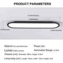 Load image into Gallery viewer, LED Ceiling Light Ultra Thin Low Profile Modern Black/White 70cm Cool White
