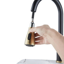 Load image into Gallery viewer, Kitchen Tap Modern Pull-Down Faucet Dual Spray Function Black/Gold Finish
