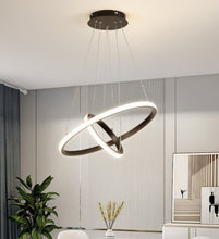 Load image into Gallery viewer, Modern Chandeliers for Living Room,Gold/Black LED Pendant Light Fixtures 2 Rings 40+20cm
