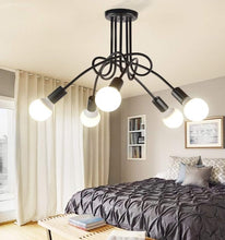 Load image into Gallery viewer, Ceiling Lamp Lighting Curved Design Hanging Lights 5/8 Heads Lighting &amp; Ceiling Fans Black/Gold
