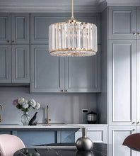 Load image into Gallery viewer, 1 Way Kitchen Island Glass Ceiling Hanging Light Pendant Lamp Gold Crystal Light
