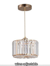 Load image into Gallery viewer, 1 Way Kitchen Island Glass Ceiling Hanging Light Pendant Lamp Gold Crystal Light
