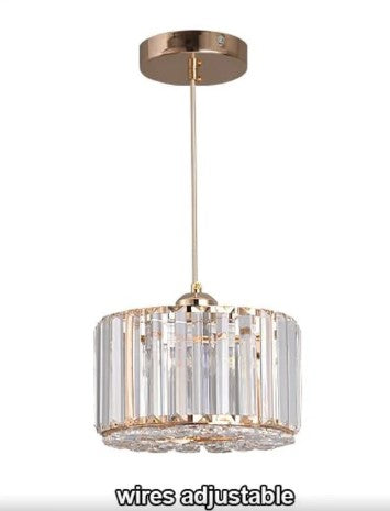 1 Way Kitchen Island Glass Ceiling Hanging Light Pendant Lamp Gold Crystal Light