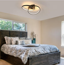 Load image into Gallery viewer, LED Ceiling Light Black Dual-Round 33W With Remote Control
