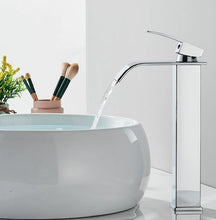 Load image into Gallery viewer, Basin Tap Modern Black/Gold/Silver Waterfall Tall Single Lever Handle Single Hole Mono Basin Mixer
