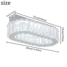 Load image into Gallery viewer, LED Ceiling Light Modern Light Luxury Crystal Oval Design Silver 28cm
