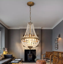 Load image into Gallery viewer, Crystal Chandelier Ceiling Light Pendant Light Gold/Black Height Adjustable E27
