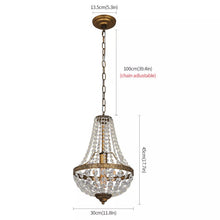 Load image into Gallery viewer, Crystal Chandelier Ceiling Light Pendant Light Gold/Black Height Adjustable E27
