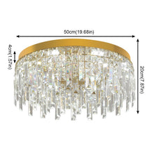 Load image into Gallery viewer, LED Crystal Chandelier Ceiling Light Pendant Light Gold 40/50cm 3 Color Lights
