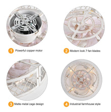 Load image into Gallery viewer, Industrial Flush Mount Ceiling Fan Black/White 4xE27 50cm with Remote Control

