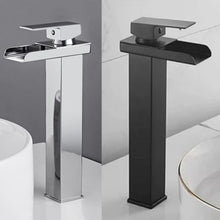 Load image into Gallery viewer, Single Lever Basin Taps Waterfall Taps Brass Single Hole Basin Tap Chrome/Black
