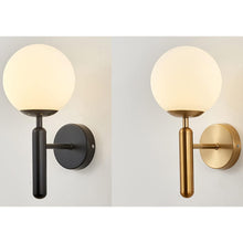 Load image into Gallery viewer, LED Wall Light Indoor Modern E27 Wall Sconce with Globe Glass Ball Black/Gold
