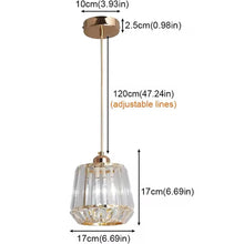 Load image into Gallery viewer, Modern Crystal Pendant Light Gold E27 Ceiling Lamp
