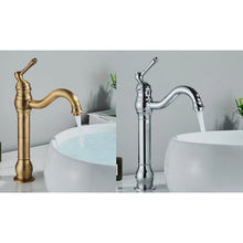 Load image into Gallery viewer, Basin Tap Retro 360 Swivel Bathroom Sink Faucet Single Lever Mixer Gold/Silver

