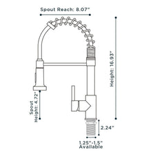 Load image into Gallery viewer, Modern Pull-Down Kitchen Faucet with High-Arc Spring Spout  Chrome Finish Single Handle
