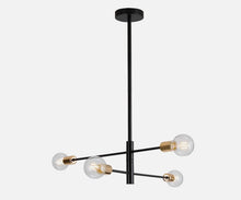 Load image into Gallery viewer, Adjustable Metal Ceiling Light Fixture E27 Black with Gold Accents (4/6/8 Lights) Chandelier
