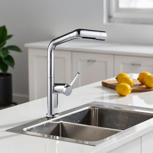 Load image into Gallery viewer, Kitchen Tap 5‑Mode Faucet Mixer Pull‑Out Spray 360 Swivel Brushed Nickel &amp; Chrome

