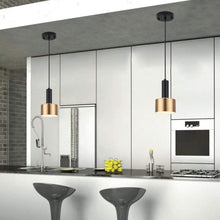 Load image into Gallery viewer, 1 Way Small Hanging Light Gold/Black Lampshade Ceiling Pendant Light Copper Lamp Adjustable Line
