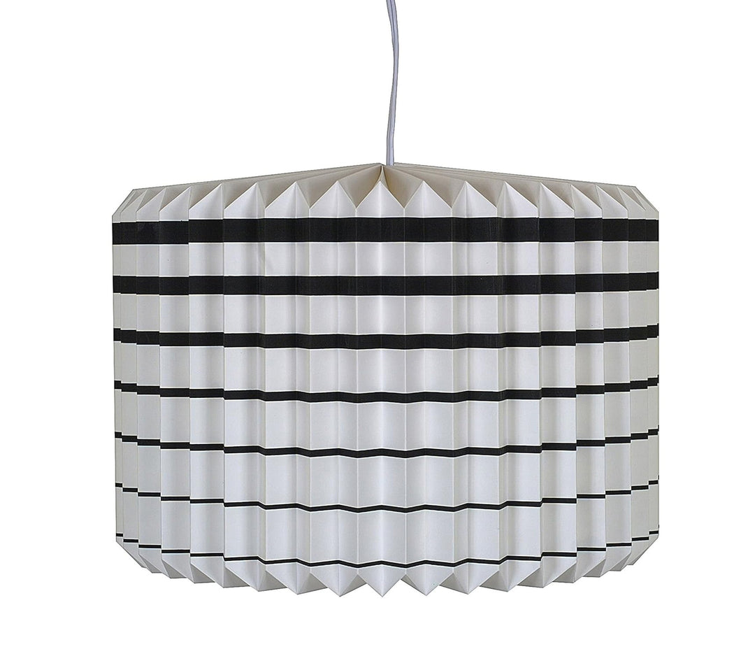 Paper Accordion Pendant Lamp Light with Black Stripes 30x45 cm