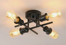 Load image into Gallery viewer, Modern Chandelier Sputnik Industrial 4 Lights E27 Metal Base Retro Black Ceiling Lamp
