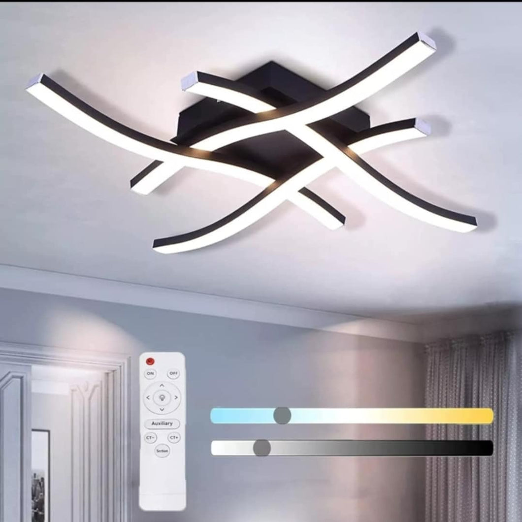 LED Ceiling Light Dimmable 4 Built-in LED Boards Modern Curved Ceiling lighting with Remote Control