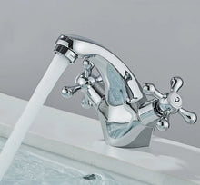 Load image into Gallery viewer, Basin Tap Classic Dual Handle Bathroom Basin Mixer Tap Chrome Finish

