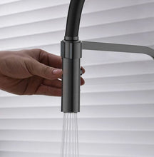 Load image into Gallery viewer, Kitchen Tap Silver/Anthracite Grey Swivel Modern Pull Down Sprayer Stainless Steel
