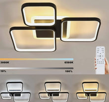 Load image into Gallery viewer, Modern Square Dimmable LED Ceiling Light Black, Modern Light with Remote Control 57 cm
