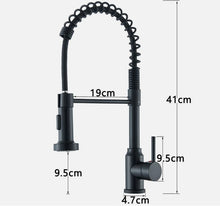 Load image into Gallery viewer, Kitchen Tap Matte Black Kitchen Sink Faucet Single Handle Mixer Tap with Pull Down Sprayer

