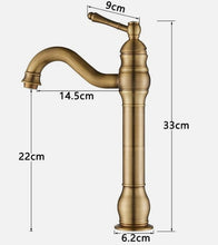 Load image into Gallery viewer, Basin Tap Retro 360 Swivel Bathroom Sink Faucet Single Lever Mixer Gold/Silver
