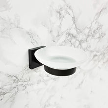 Load image into Gallery viewer,  black wall mounted soap holder Soap Holder Black Glass Dish &amp; Holder Modern Designer Bathroom Wall Mounted Accessory
