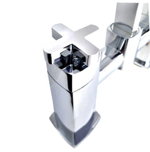 Load image into Gallery viewer, Cross Handles Dual Lever Chrome Finish Deck Mounted 
