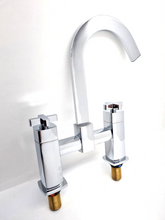 Load image into Gallery viewer, Bath filler mixer tap cross handles Chrome Finish
